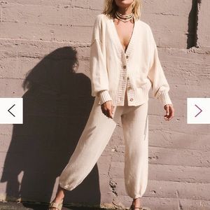 Free People Cream Knit Pants